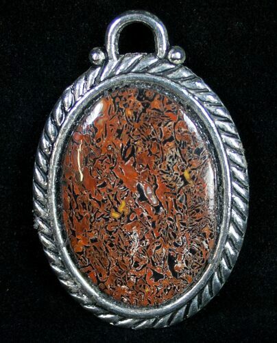 Colorado Red Agatized Dinosaur Bone Pendant #9364